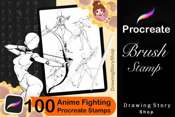 100 Procreate Anime Fighting Stamps: A Must-Have for Digital Artists