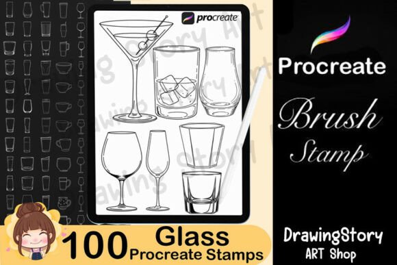 100 Procreate Cup Glass Stamps: A Practical Resource for Digital Artists and Designers