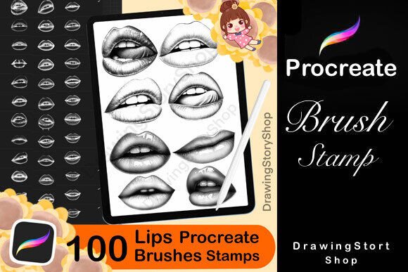 100 Procreate Realistic Lips Stamp Brush: A Must-Have Tool for Digital Artists