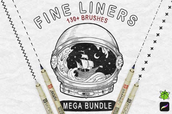 130 Fine Liners for Procreate: A Comprehensive Brush Set for Digital Artists