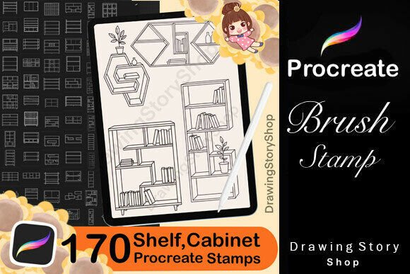 170 Shelf Procreate Stamps Brush Set: Enhancing Digital Creativity for Modern Artists