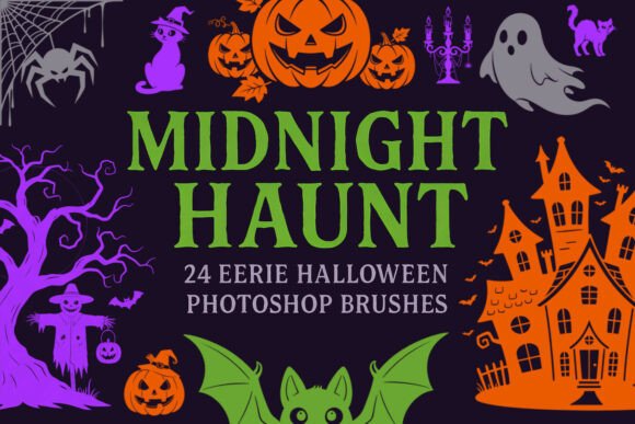 24 Halloween Photoshop Stamp Brushes for Spooky Design Projects
