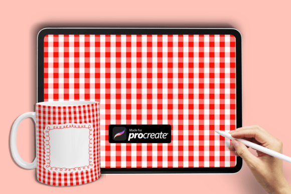 Checker Pattern Brush for Christmas Designs in Procreate