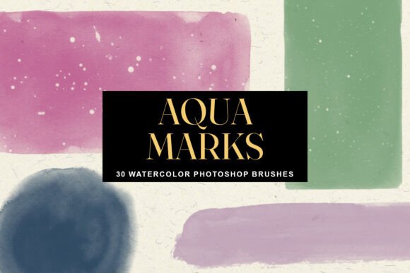 Enhance Your Digital Art with Aqua Marks - 30 Brushstrokes PS Brushes