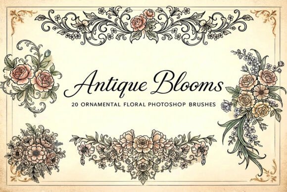 Ornamental Floral Photoshop Brushes: Enhancing Design Workflows with Vintage Botanical Elements