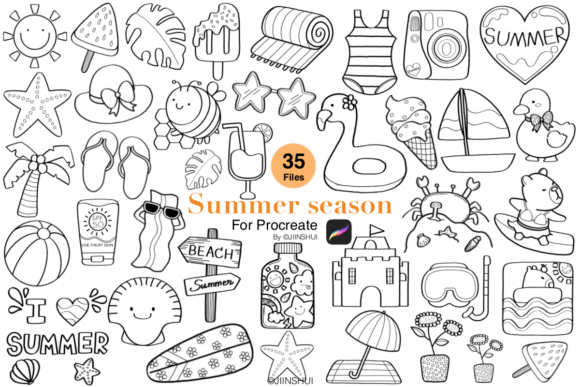 Summer Season Brush Stamp for Procreate: Creative Freedom for Digital Artists
